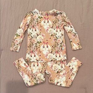 Posh Peanut Floral Bunny Kids Pajamas